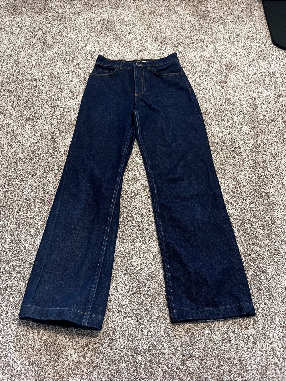 Zara High Rise Wide Leg Jeans Dark Wash Denim Size 2 EU 34 - Picture 2 of 11